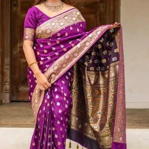 প্রিমিয়াম লাক্সারি ক্লাসিক বেনারসি শাড়ী ব্রাইডাল + পার্টি (Code: B008)