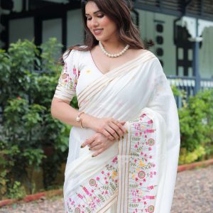 কটন কাজকরা শাড়ী